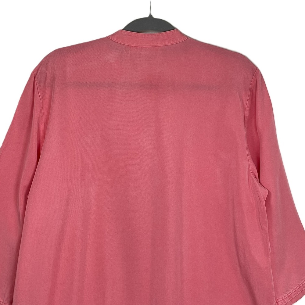 JM Collection Size 18 Rose Peony Pink Embroidered Tunic Blouse‎ Lyocell - Picture 6 of 13